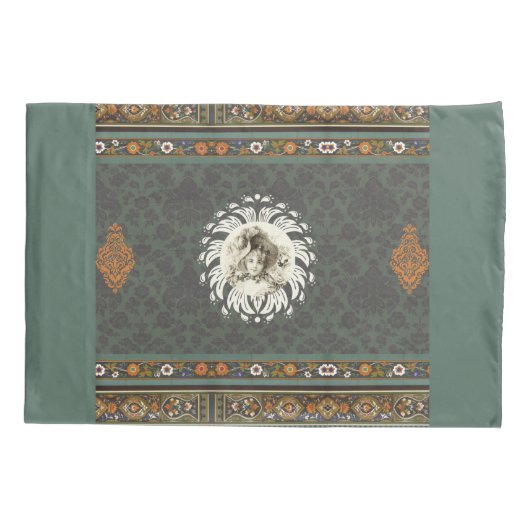  collage Retro met kant en bloemen Kussensloop (Achterkant-Links)