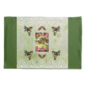  collage Retro met kant en bloemen Kussensloop (Achterkant)