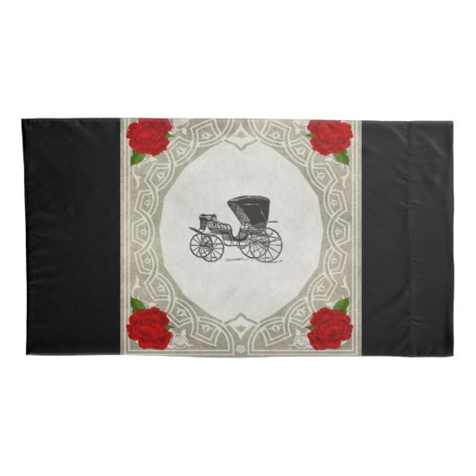  collage Retro met kant en bloemen Kussensloop (Achterkant-Rechts)