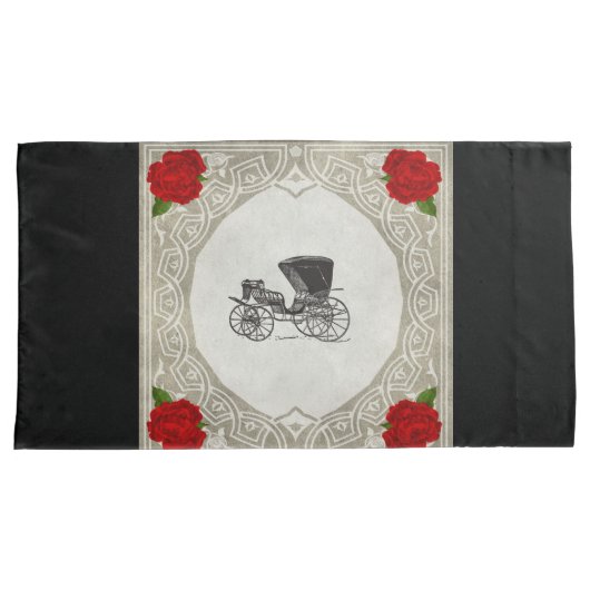  collage Retro met kant en bloemen Kussensloop (Voorkant-Rechts)