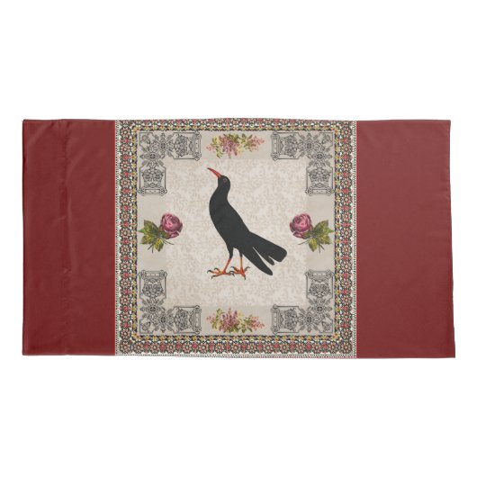  collage Retro met kant en bloemen Kussensloop (Achterkant)