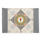  collage Retro met kant en bloemen Kussensloop (Achterkant-Rechts)