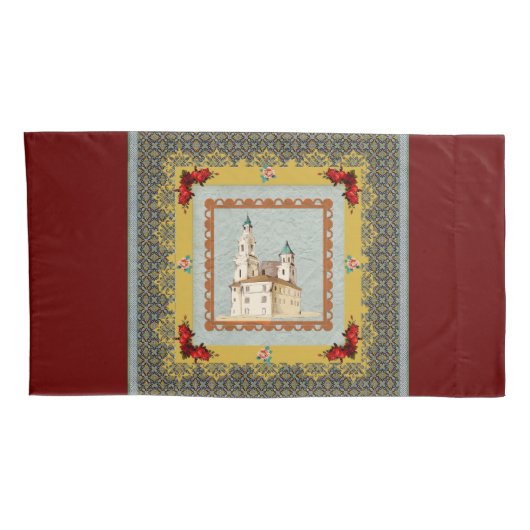 collage Retro met kant en bloemen Kussensloop (Achterkant-Rechts)