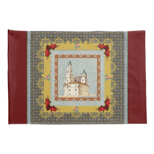  collage Retro met kant en bloemen Kussensloop (Achterkant-Rechts)