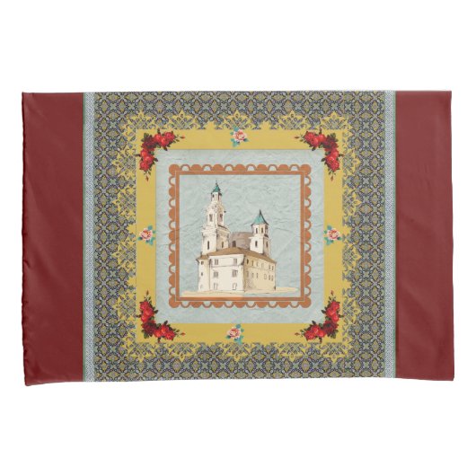  collage Retro met kant en bloemen Kussensloop (Voorkant-Rechts)