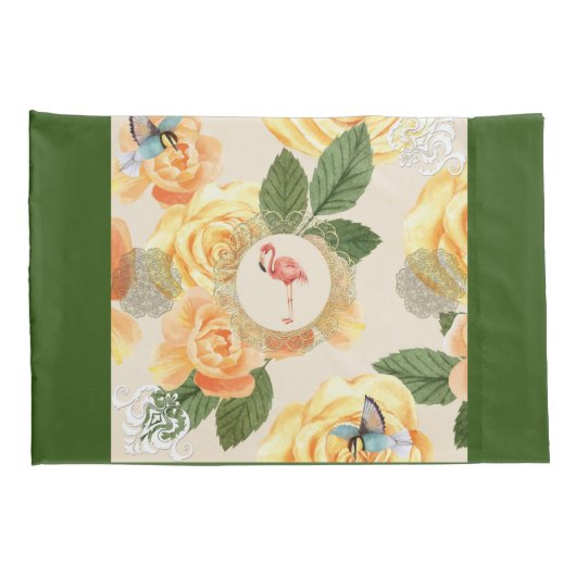  collage Retro met kant en bloemen Kussensloop (Achterkant-Rechts)