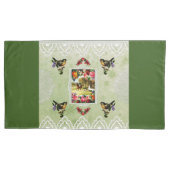  collage Retro met kant en bloemen Kussensloop (Voorkant)