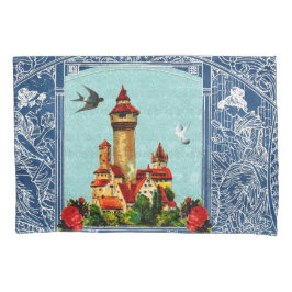 collage Retro met kant en bloemen Kussensloop