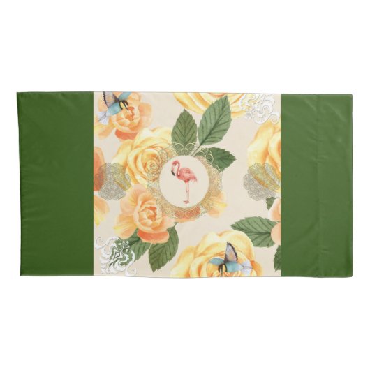  collage Retro met kant en bloemen Kussensloop (Achterkant-Rechts)