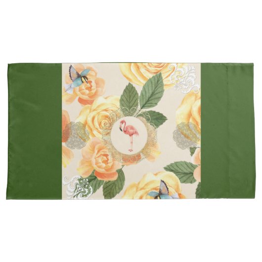  collage Retro met kant en bloemen Kussensloop (Voorkant-Rechts)