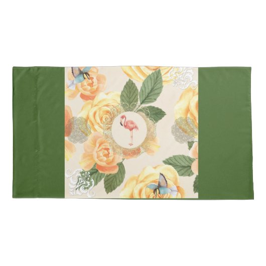  collage Retro met kant en bloemen Kussensloop (Achterkant-Links)