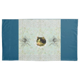  collage Retro met kant en bloemen Kussensloop