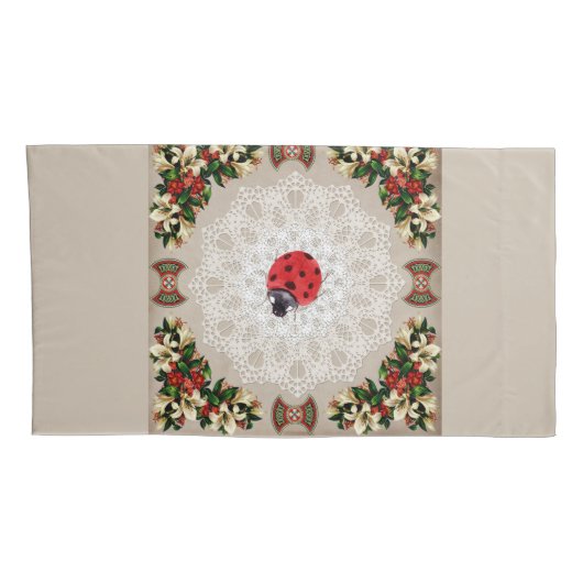  collage Retro met kant en bloemen Kussensloop (Achterkant-Rechts)