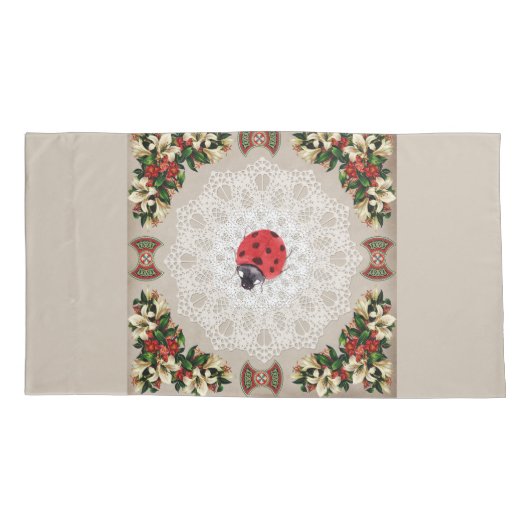  collage Retro met kant en bloemen Kussensloop (Achterkant-Links)