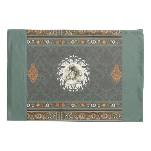 collage Retro met kant en bloemen Kussensloop (Achterkant)