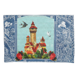 collage Retro met kant en bloemen Kussensloop