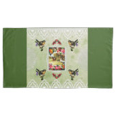 collage Retro met kant en bloemen Kussensloop (Voorkant-Links)