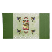  collage Retro met kant en bloemen Kussensloop (Achterkant-Rechts)