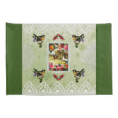  collage Retro met kant en bloemen Kussensloop (Achterkant-Rechts)