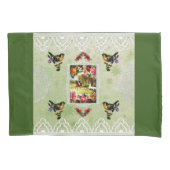  collage Retro met kant en bloemen Kussensloop (Voorkant-Links)