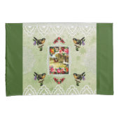  collage Retro met kant en bloemen Kussensloop (Voorkant-Rechts)