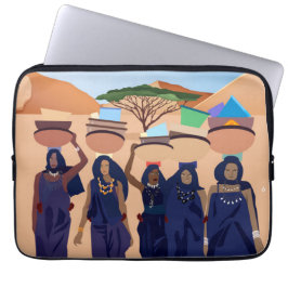 collage Retro met kant en bloemen Laptop Sleeve