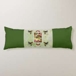 collage Retro met kant en bloemen Lichaamskussen