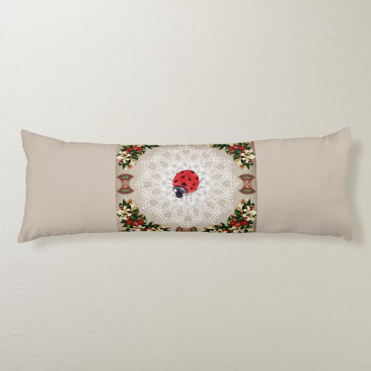  collage Retro met kant en bloemen Lichaamskussen (Voorkant)