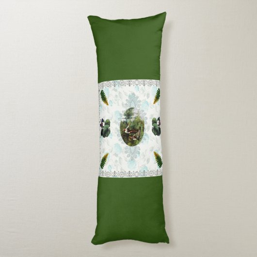  collage Retro met kant en bloemen Lichaamskussen (Achterkant (Verticaal))