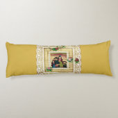  collage Retro met kant en bloemen Lichaamskussen (Achterkant)