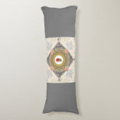  collage Retro met kant en bloemen Lichaamskussen (Voorkant Verticaal)