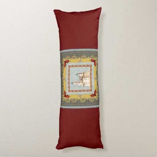  collage Retro met kant en bloemen Lichaamskussen (Achterkant (Verticaal))