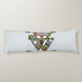  collage Retro met kant en bloemen Lichaamskussen (Achterkant)