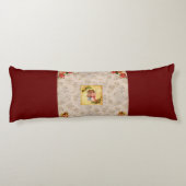  collage Retro met kant en bloemen Lichaamskussen (Achterkant)