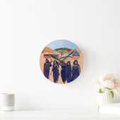  collage Retro met kant en bloemen Ronde Klok (Huis)