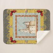  collage Retro met kant en bloemen Sherpa Deken (Voorkant (horizontaal))