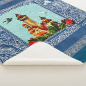  collage Retro met kant en bloemen Sherpa Deken (3/4)