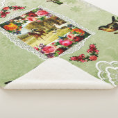  collage Retro met kant en bloemen Sherpa Deken (3/4)