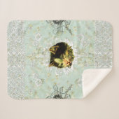  collage Retro met kant en bloemen Sherpa Deken (Voorkant (horizontaal))