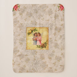 collage Retro met kant en bloemen Sherpa Deken