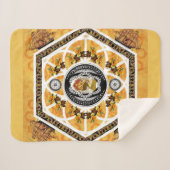  collage Retro met kant en bloemen Sherpa Deken (Voorkant (horizontaal))