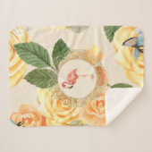 collage Retro met kant en bloemen Sherpa Deken (Voorkant (horizontaal))