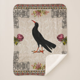  collage Retro met kant en bloemen Sherpa Deken