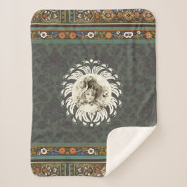  collage Retro met kant en bloemen Sherpa Deken