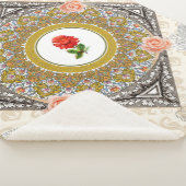 collage Retro met kant en bloemen Sherpa Deken (3/4)