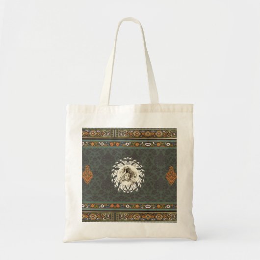 collage Retro met kant en bloemen Tote Bag (Voorkant)
