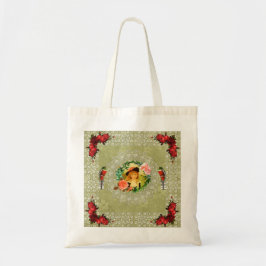  collage Retro met kant en bloemen Tote Bag