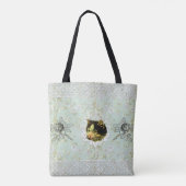  collage Retro met kant en bloemen Tote Bag (Achterkant)