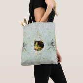  collage Retro met kant en bloemen Tote Bag (Dichtbij)