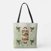  collage Retro met kant en bloemen Tote Bag (Achterkant)